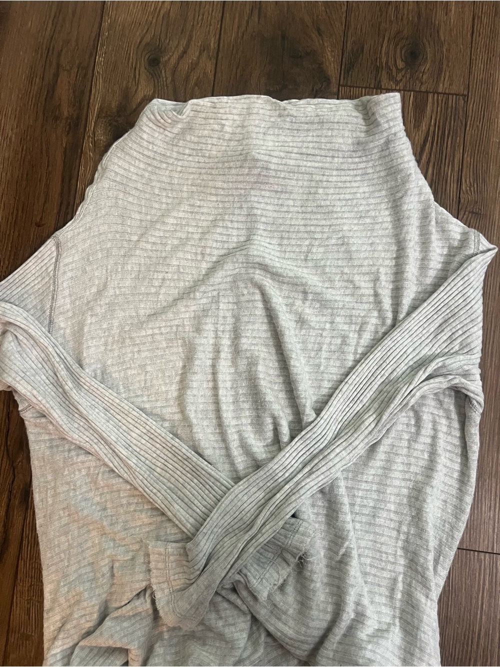 We The Free Heathered Light Gray Ribbed Top
